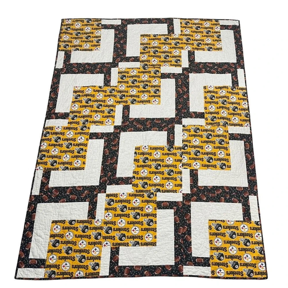 Pittsburgh Steelers Football Quilt Blanket Throw NFL‎ Fan Decor Gift 67' x 50
